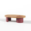 Table basse ovale en bois avec rangement