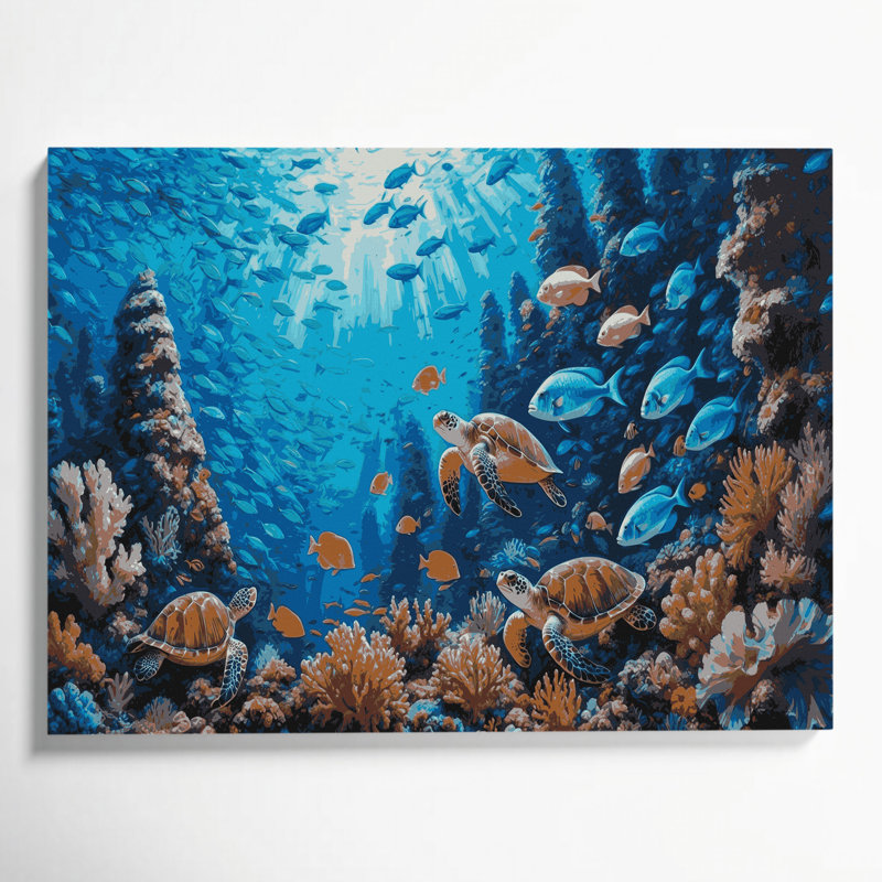 Art nautique gris sur toile thème des Caraïbes, H 16 po x l 20 po