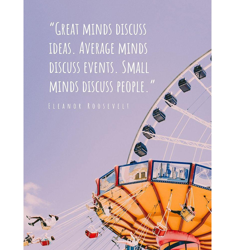 «Red Barrel Studio®», art sur toile tendue par ArtyQuotes Gallery: Eleanor Roosevelt, citation: «Great Minds Discuss Ideas»