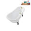 Baignoire de trempage en acrylique sur pieds 53 po avec bonde, pattes et plateau en bambou Streamline-72770153-76275068