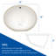 Lavabo de salle de bain console ovale en céramique blanche avec trop-plein 8 po Boyel Living