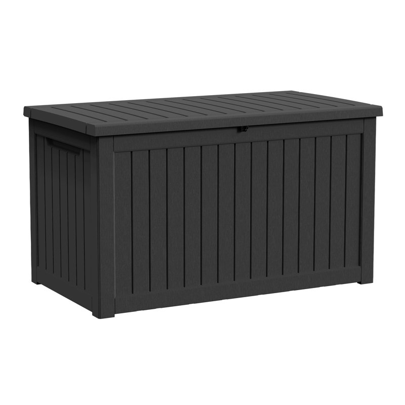 Boîte de rangement verrouillable en résine résistante à l'eau 57,92 "l 230 gallons (noir), Noir