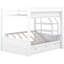 Lit superposé blanc peu encombrant avec rangement: escalier, table de chevet, 3 tiroirs - Rangements de qualité: durables et stables-691012293