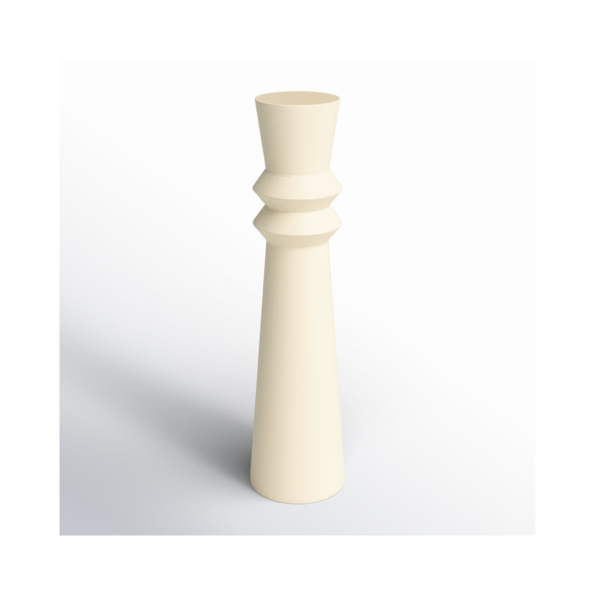 Mable Metal Floor Vase, Cream, 31.75" H x 8.3" W x 7.7" D