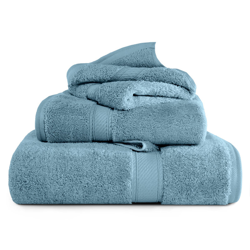 Scotia Egyptian Cotton Bath Towel Set, Denim Blue, 3Pc Towel Set  (1Bath, 1Hand, 1Face)
