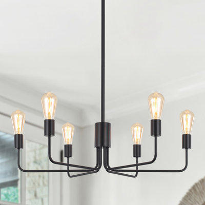 Plafonnier suspendu 6 lumières 29,5 po