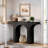 47” Modern Black Console Table For Entryway & Behind Sofa – Narrow Hallway Table With Arched Base