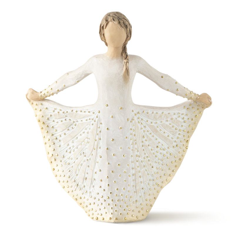 Hand-Painted Resin Figurine with Gold Accents