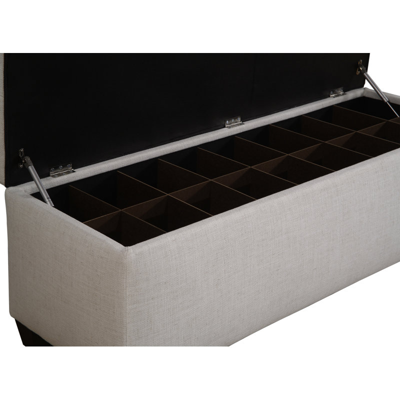 Banc de rangement rembourré pour chaussures
