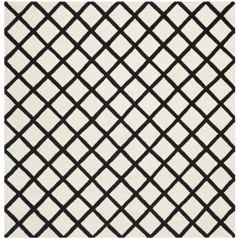 Teresita Hand Tufted Wool Geometric Rug, Square 7'