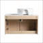 Meuble-lavabo mural 32 po avec lavabo en céramique, portes à fermeture en douceur et tiroir, fabrication de panneaux de particules