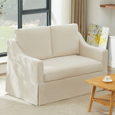 51'' W Farmhouse Upholstered Slipcovered Loveseat Sofa