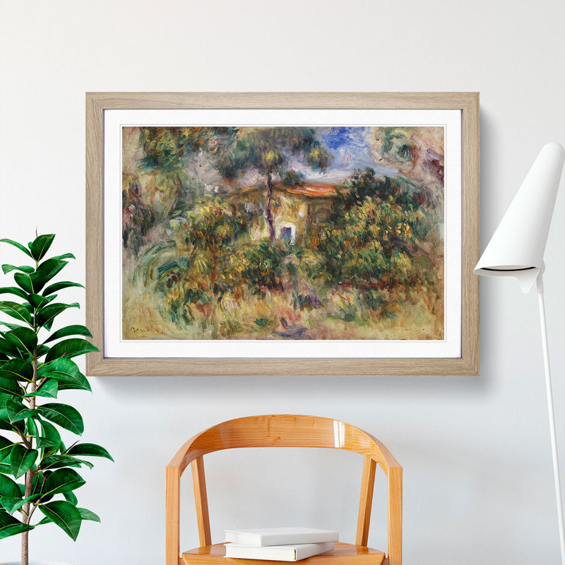 Farmhouse Vol.2 by Pierre-Auguste Renoir - Picture Frame Painting, 48cm H x 65cm W x 2cm D, Oak Framed