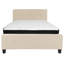Lit plateforme capitonné avec matelas à ressorts ensachés Aluino-129474196-129474281