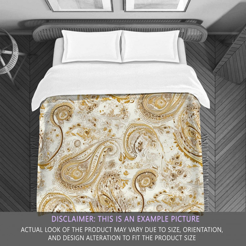 Botanical Gold/White Microfiber Comforter, Twin
