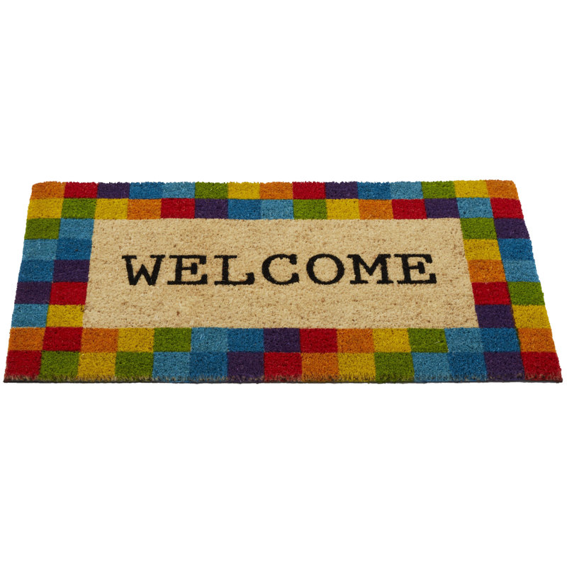 Rainbow Checks Outdoor Doormat