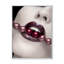 «Heart Shape Lips with Pearls Through Mouth» - photographie sur toile-59843029-59843027