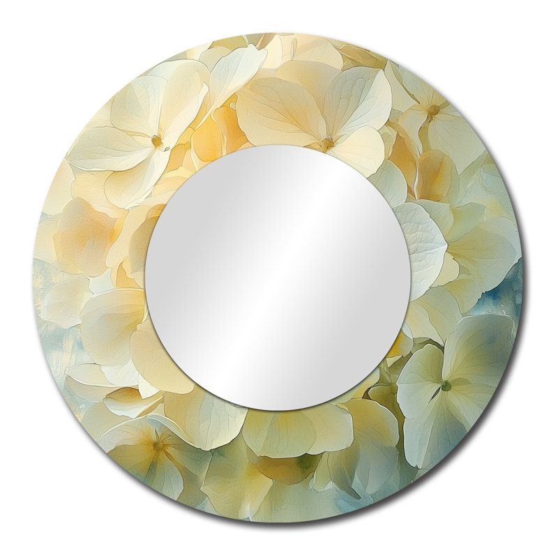 Hortensia en flou artistique de l'été I - Art mural miroir décoratif floral - imprimé sur métal, 29 po x 29 po