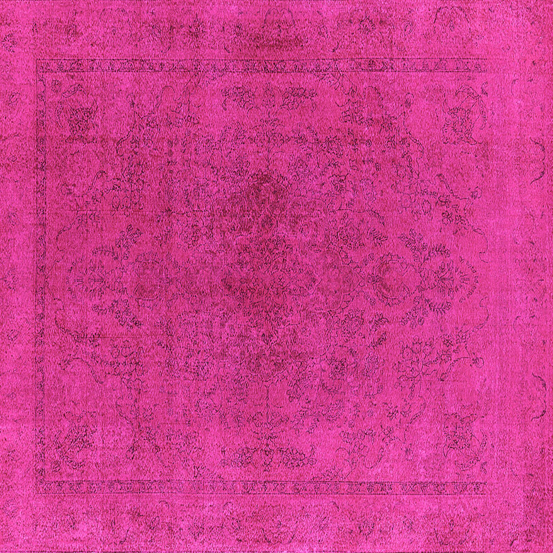 Tapis rose Mid-Century moderne 2250, Carré 8 pi