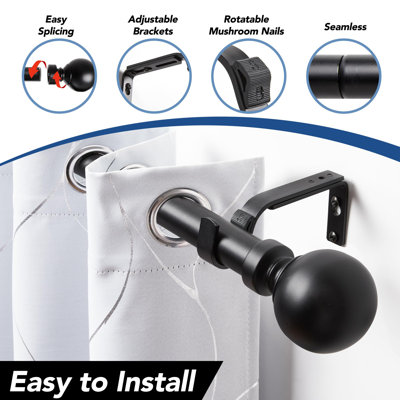 1 Inch Diameter Easy to Install Splicing Sturdy Decorative Curtain Rod