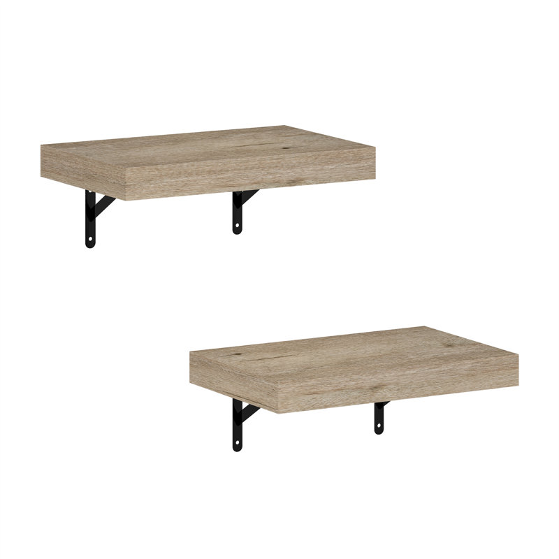 Beyhan 2 Piece Bracket Shelf, Natural, 4.19cm H x 37.01cm W x 23.8cm D