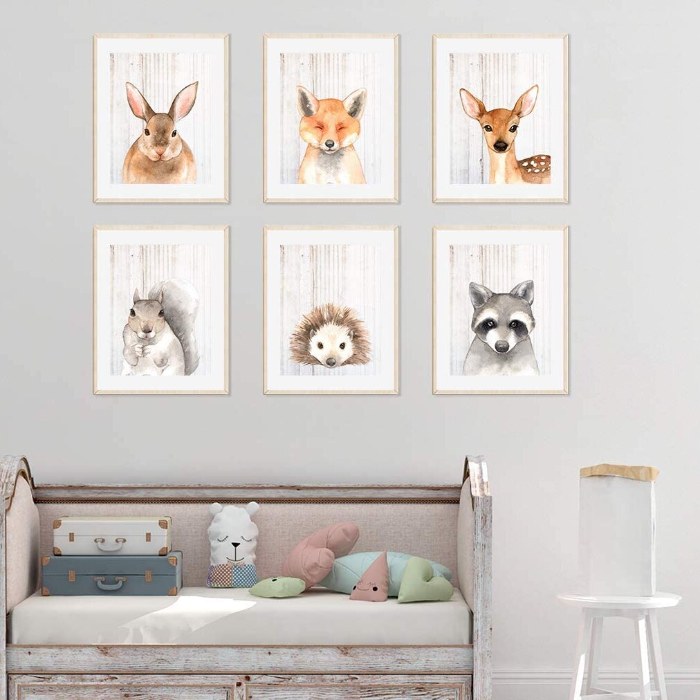 Harriet Bee Crista Animals 6 - Piece Paper Print | Wayfair