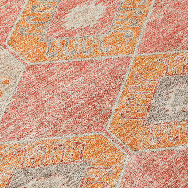 Tapis corail Xhevrie intérieur / extérieur lavable à la machine, Rectangle 9 pi x 12 pi