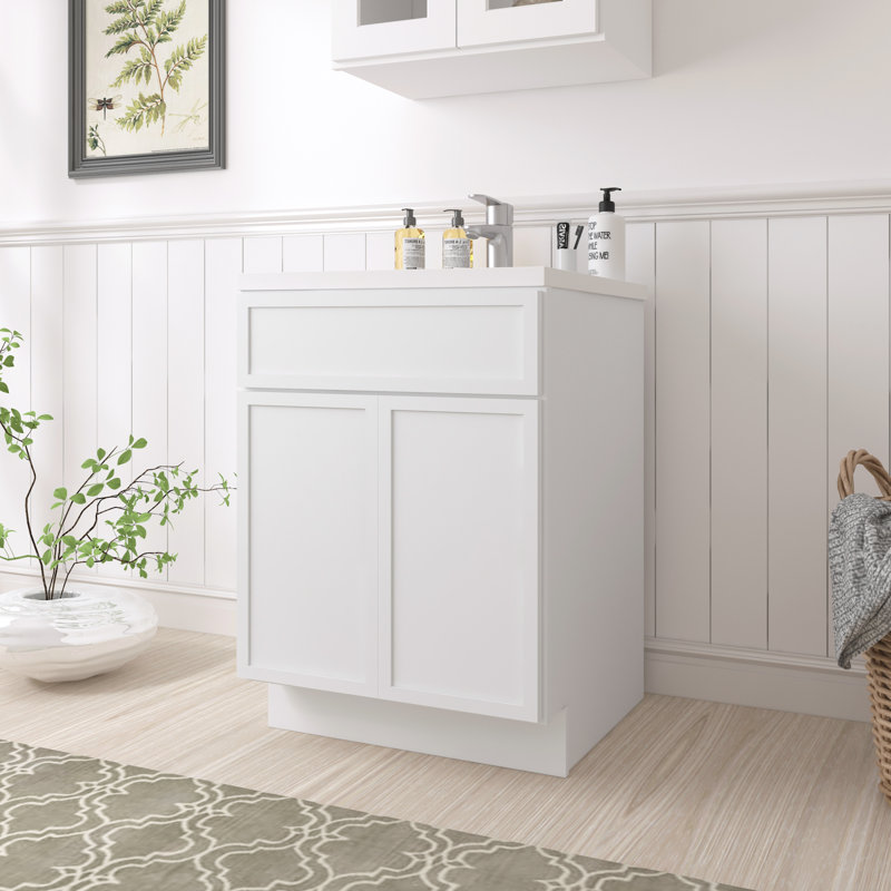 Base de meuble-lavabo simple 24 po seulement, Blanc