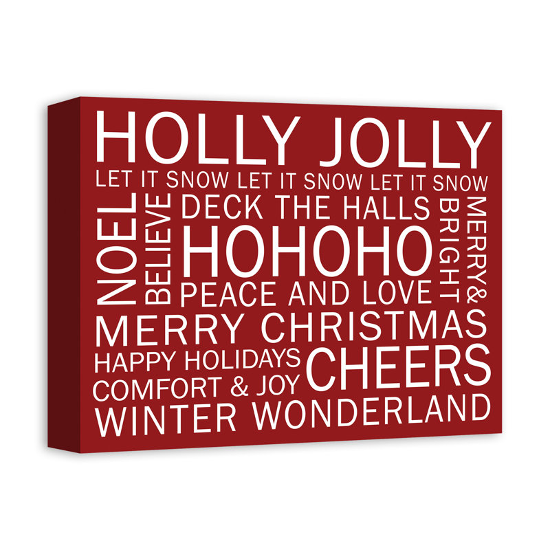 «Christmas Sayings», impression sur toile tendue, H 11 po x l 14 po x P 1,25 po, Rouge