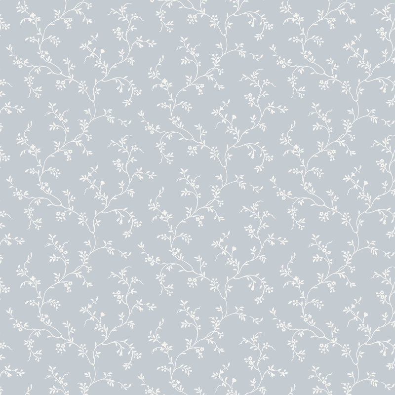 Pretty Prints Floral Trail Wallpaper Roll, Navy/White
