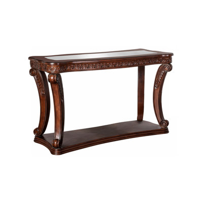 47.6" W Traditional Sofa Table, Dark Oak