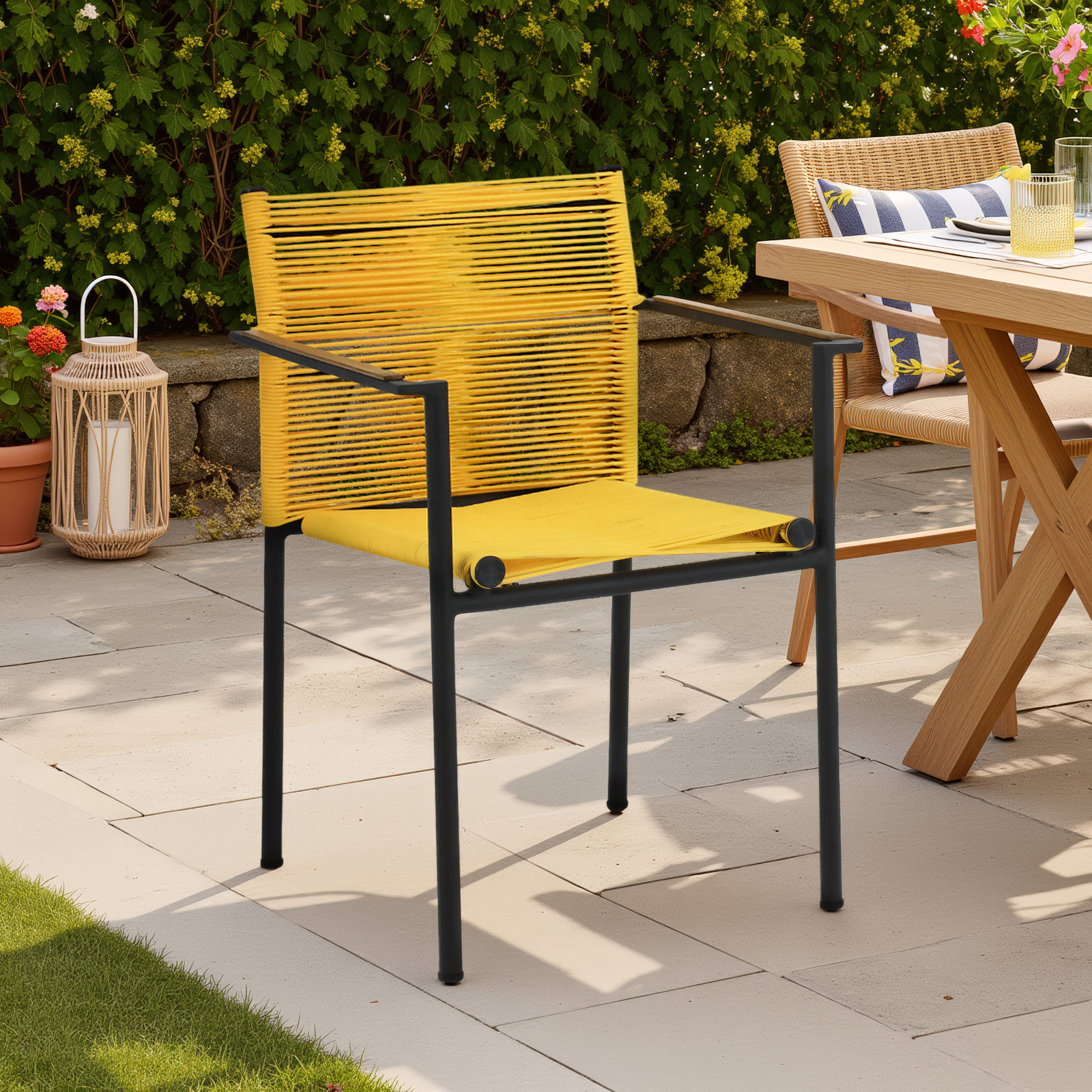 Raleigh Stackable Patio Armchair, Lemon