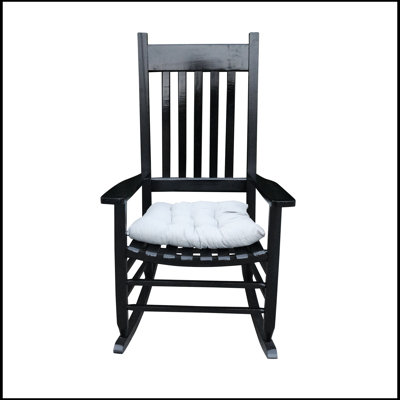 Shirlina Solid Wood, Durable, Large Solid Wood Rocking Adirondack Chair Sturdy slatted back rest for comfort and safety by Winston Porter