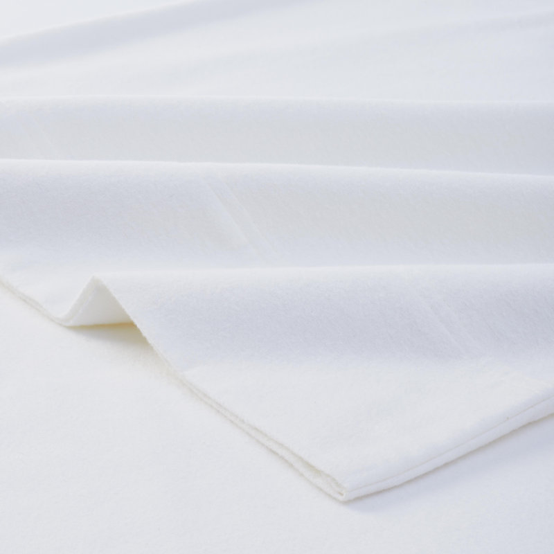 All Season Breathable 100% Flannel Cotton Sheet Set, White, Twin XL 3pc