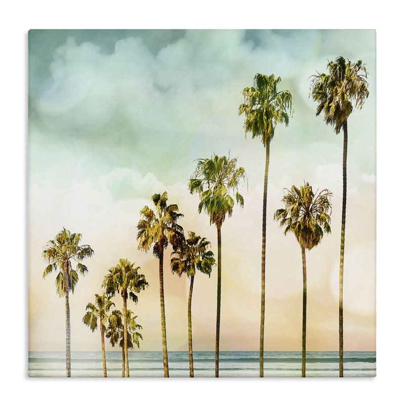 «Angled Palm Trees», art mural sur toile par Devon Davis, H 17 po x l 17 po