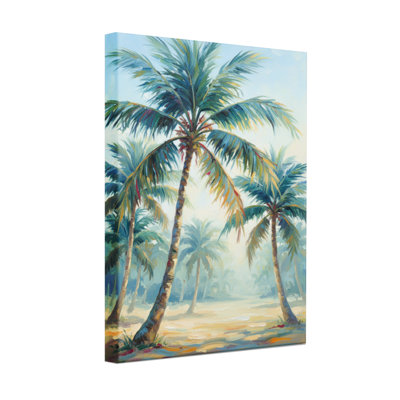 Plantes et fleurs, palmiers tropicaux, scène de plage, art