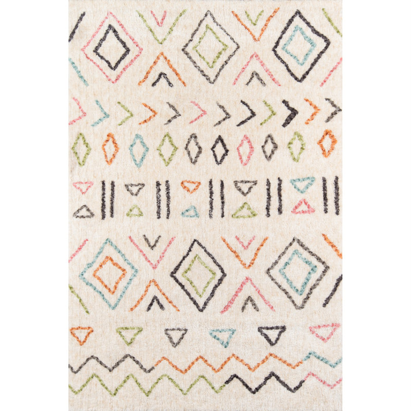 Tapis ivoire touffeté à la main Bungalow Bungalow, Rectangle 3 pi 6 po x 5 pi 6 po