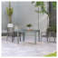 Table de salle à manger extensible pour l'extérieur, table de patio à cadre en aluminium de 41 à 83 po avec plateau en acier effet bois, table de patio extensible rectangulaire pour 6 à 8 personnes, gris foncé