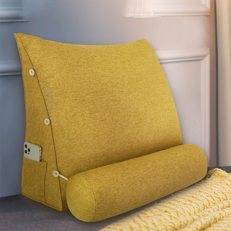 Triangular Backrest Cushion, Yellow