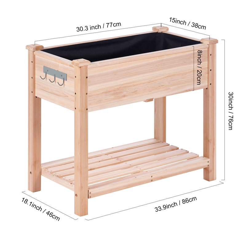 Carlishia Wood Raised Garden Bed