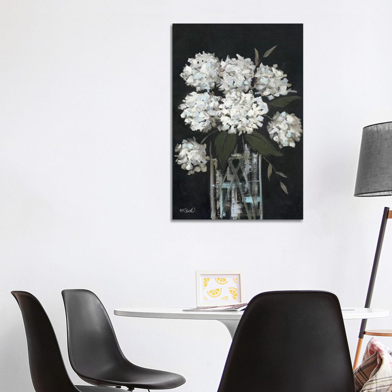 White Hydrangeas I 1 Piece Wrapped Canvas Painting, 101.6 cm H x 66.04 cm W x 1.91 cm D