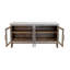 Console Livvy, 4 portes en verre, bois de peuplier blanc ivoire 69 po