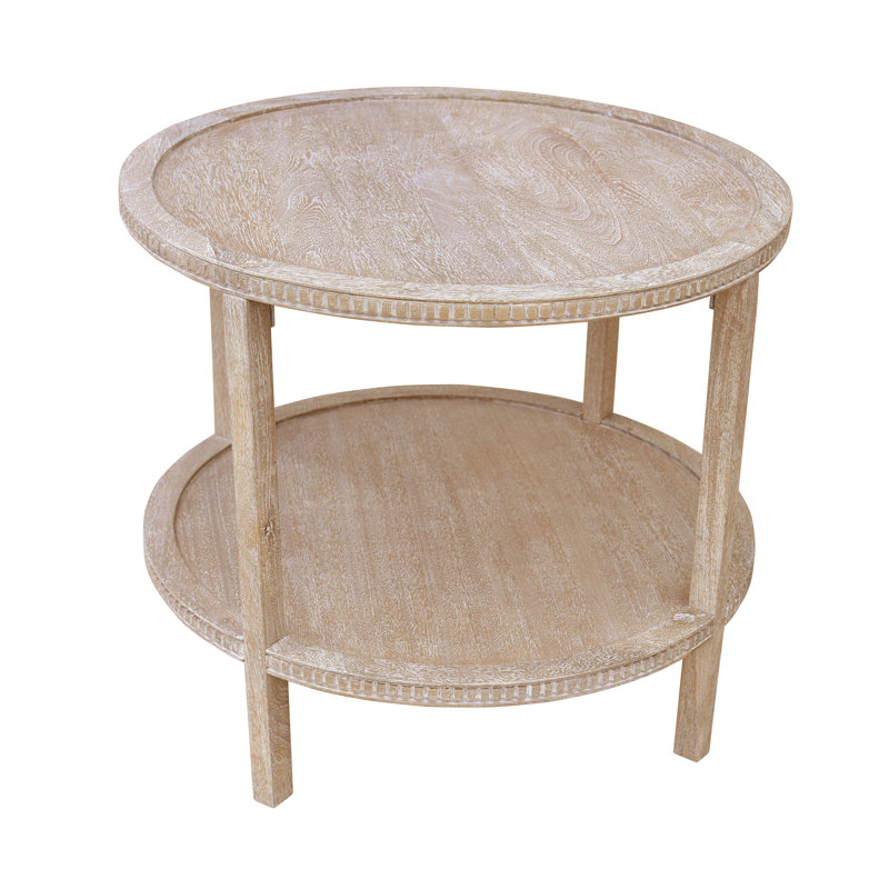 Kenedy Solid Wood End Table, New White Wash