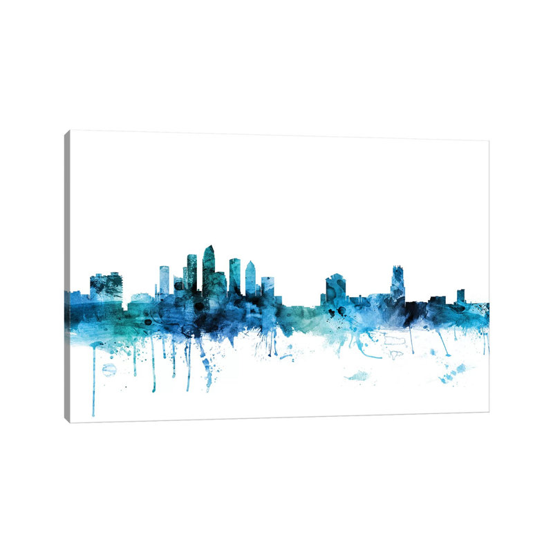 Tampa, Florida Skyline by Michael Tompsett - Wrapped Canvas Gallery-Wrapped Canvas Giclée, 30.48 cm H x 45.72 cm W