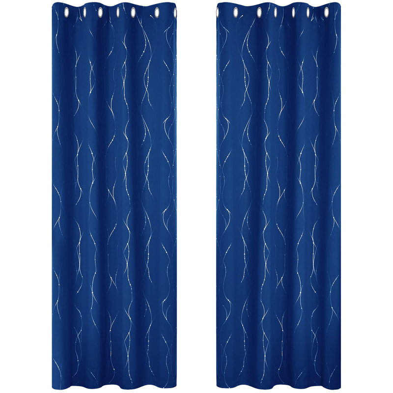 Corneil Blackout Curtain Pair, 55cm Width x 180cm Drop