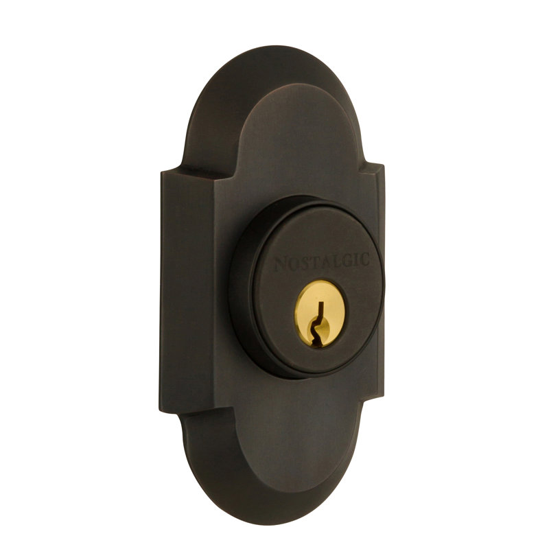 Nostalgic Warehouse Cottage Plate Double Cylinder Deadbolt, Oil Rubbed Bronze