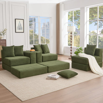 Canapé modulaire convertible 10-en-1 nouvellement arrivé, idéal pour les réunions de famille, aucun assemblage requis, livré avec six coussins