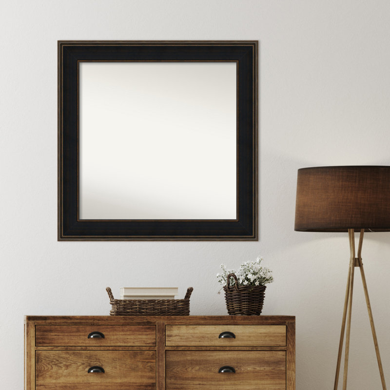 Mezzanine Espresso Non-Beveled Bathroom Wall Mirror, H 37,75 po x l 37,75 po, Carré