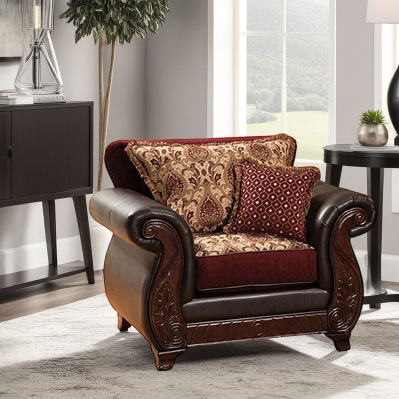 Fauteuil Pewitt, Bourgogne / similicuir espresso