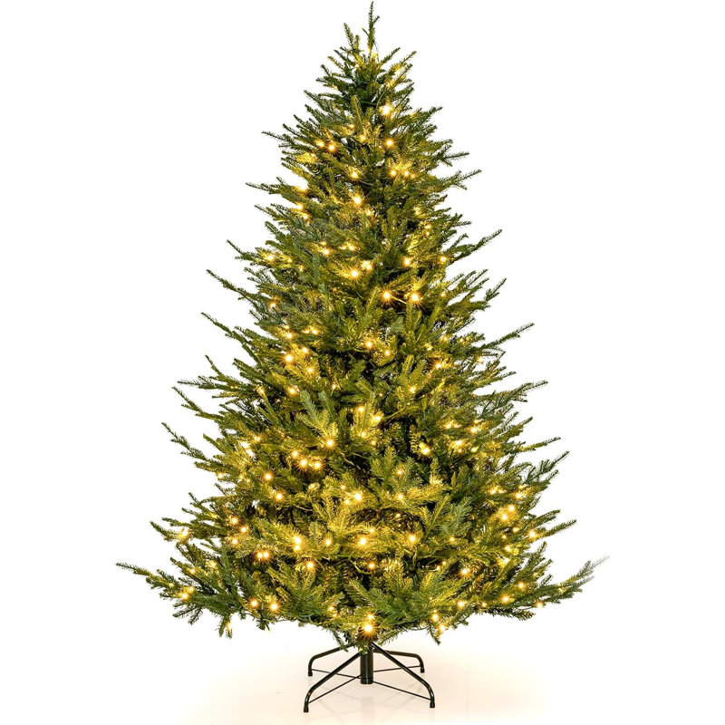 Lighted Artificial Pine Christmas Tree, 180cm H